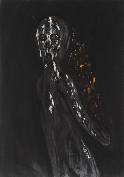 Black Tears, 2008, Acrylic Ink on paper, 100x71cm